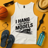 I Hang Out With Models Conductor Model Train Railway Tank Top