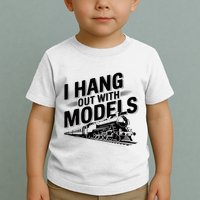 I Hang Out With Models Conductor Model Train Railway Toddler T-Shirt
