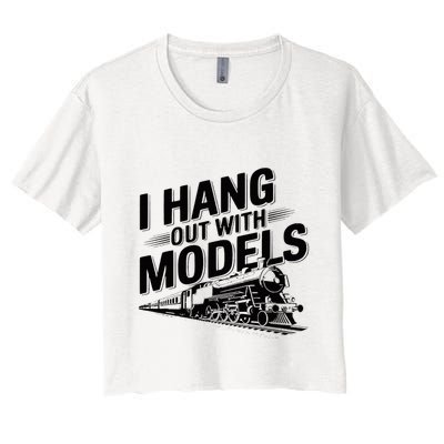I Hang Out With Models Conductor Model Train Railway Crop Top