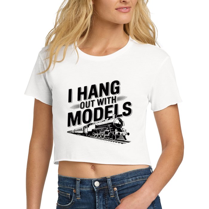I Hang Out With Models Conductor Model Train Railway Crop Top