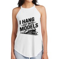 I Hang Out With Models Conductor Model Train Railway Women's Perfect Tri Rocker Tank