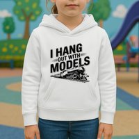 I Hang Out With Models Conductor Model Train Railway Kids Hoodie