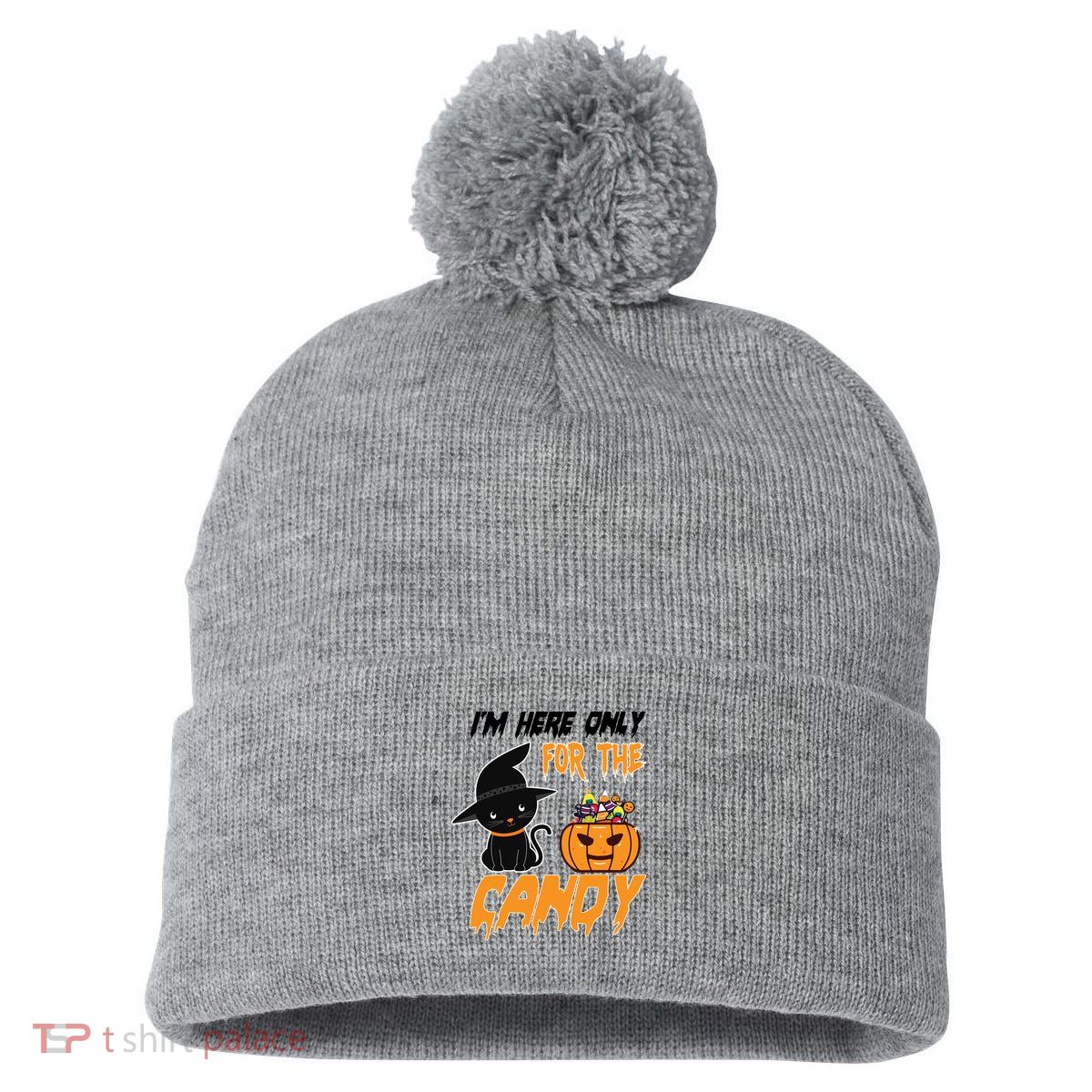 I'm Here Only For The Candy Pom Pom 12in Knit Beanie