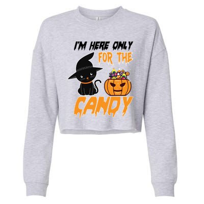 I'm Here Only For The Candy Cropped Pullover Crew