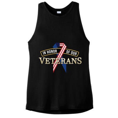 In Honor Of Our Veterans Day Thank You For Your Service Cool Gift Ladies PosiCharge Tri-Blend Wicking Tank