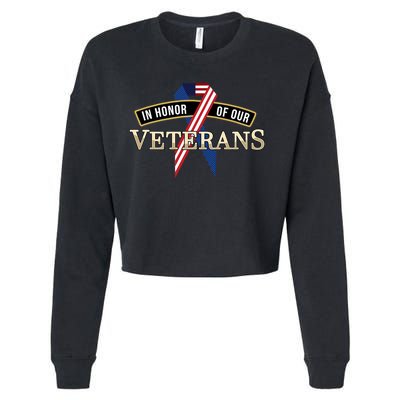 In Honor Of Our Veterans Day Thank You For Your Service Cool Gift Cropped Pullover Crew