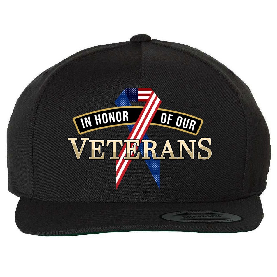 In Honor Of Our Veterans Day Thank You For Your Service Cool Gift Wool Snapback Cap