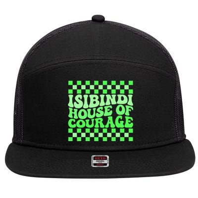 Isibindi House Of Courage Green Retro Groovy Social Isibindi 7 Panel Mesh Trucker Snapback Hat