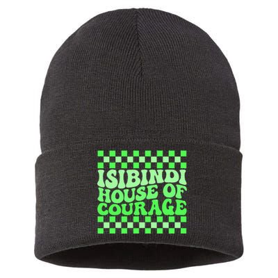 Isibindi House Of Courage Green Retro Groovy Social Isibindi Sustainable Knit Beanie