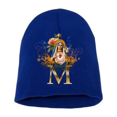 Immaculate Heart Of Mary Devotion Funny Gift Catholic Blessing Cute Gift Short Acrylic Beanie