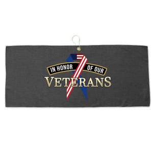 In Honor Of Our Veterans Day Thank You For Your Service Gift Large Microfiber Waffle Golf Towel