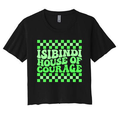 Isibindi House Of Courage Green Retro Groovy Social Isibindi Women's Crop Top Tee