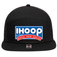 ihoop I Hoop So Please Watch Your Ankles Funny Basketball 7 Panel Mesh Trucker Snapback Hat