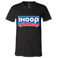 ihoop I Hoop So Please Watch Your Ankles Funny Basketball V-Neck T-Shirt