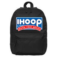 ihoop I Hoop So Please Watch Your Ankles Funny Basketball 16 in Basic Backpack