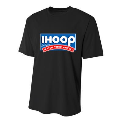 ihoop I Hoop So Please Watch Your Ankles Funny Basketball Youth Performance Sprint T-Shirt