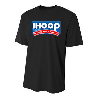 ihoop I Hoop So Please Watch Your Ankles Funny Basketball Youth Performance Sprint T-Shirt