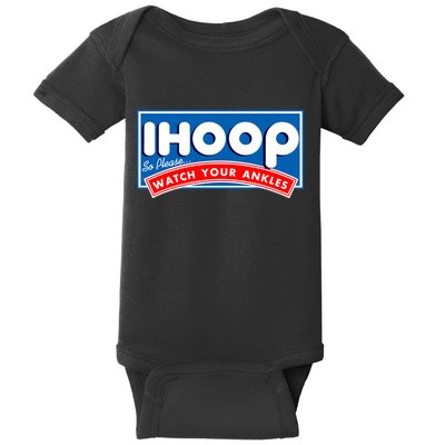 ihoop I Hoop So Please Watch Your Ankles Funny Basketball Baby Bodysuit
