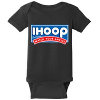 ihoop I Hoop So Please Watch Your Ankles Funny Basketball Baby Bodysuit