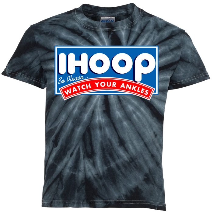 ihoop I Hoop So Please Watch Your Ankles Funny Basketball Kids Tie-Dye T-Shirt