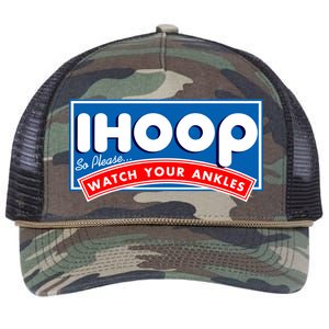 ihoop I Hoop So Please Watch Your Ankles Funny Basketball Retro Rope Trucker Hat Cap