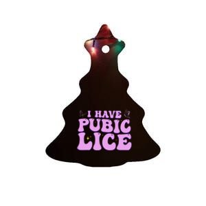 I Have Pubic Lice Funny Retro Offensive Inappropriate Ceramic Tree Ornament