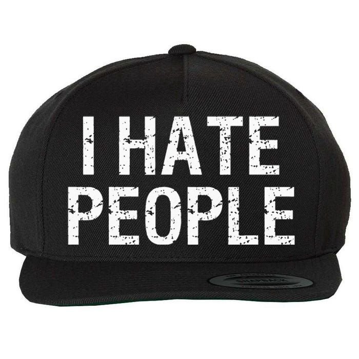 I HATE PEOPLE Wool Snapback Cap