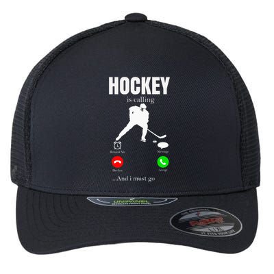 Ice Hockey Puck Hockeyplayer Player Flexfit Unipanel Trucker Cap