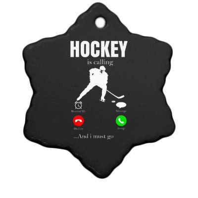 Ice Hockey Puck Hockeyplayer Player Ceramic Star Ornament