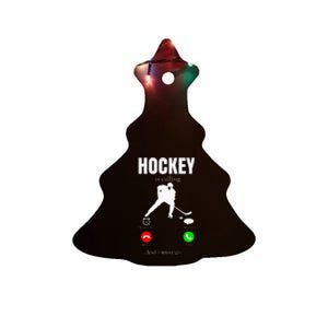 Ice Hockey Puck Hockeyplayer Player Ceramic Tree Ornament