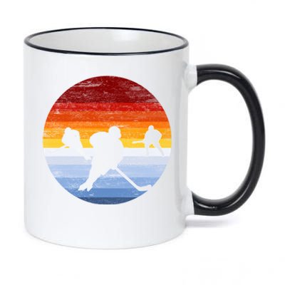 Ice Hockey Portrait Classic Retro Style Vintage Gift 11oz Black Color Changing Mug