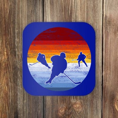 Ice Hockey Portrait Classic Retro Style Vintage Gift Coaster