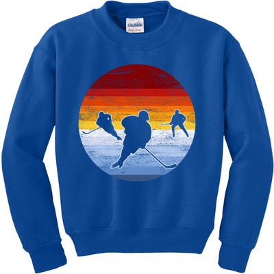 Ice Hockey Portrait Classic Retro Style Vintage Gift Kids Sweatshirt