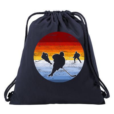 Ice Hockey Portrait Classic Retro Style Vintage Gift Drawstring Bag