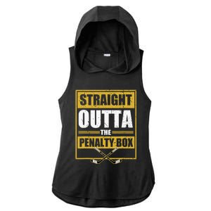 Ice. Hockey Player Gift Straight Outta The Penalty Box Ladies PosiCharge Tri-Blend Wicking Draft Hoodie Tank