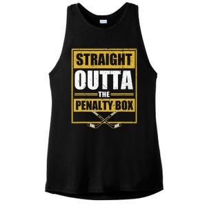 Ice. Hockey Player Gift Straight Outta The Penalty Box Ladies PosiCharge Tri-Blend Wicking Tank