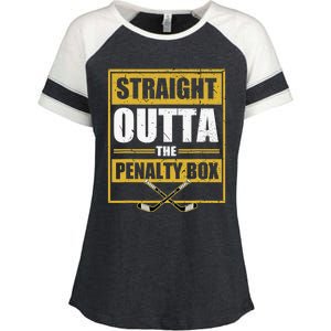 Ice. Hockey Player Gift Straight Outta The Penalty Box Enza Ladies Jersey Colorblock Tee