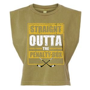 Ice. Hockey Player Gift Straight Outta The Penalty Box Garment-Dyed Women's Muscle Tee