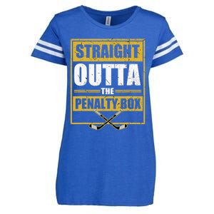 Ice. Hockey Player Gift Straight Outta The Penalty Box Enza Ladies Jersey Football T-Shirt