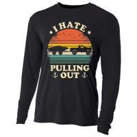 I Hate Pulling Out Vintage Boating Boat Trailer Captain Cooling Performance Long Sleeve Crew