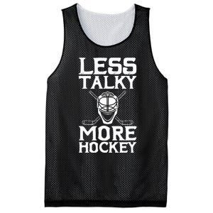 Ice Hockey Player Goalie Goalkeeper Less Talky More Hockey Mesh Reversible Basketball Jersey Tank