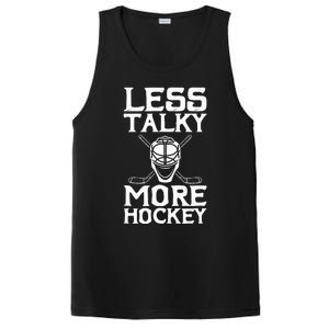 Ice Hockey Player Goalie Goalkeeper Less Talky More Hockey PosiCharge Competitor Tank