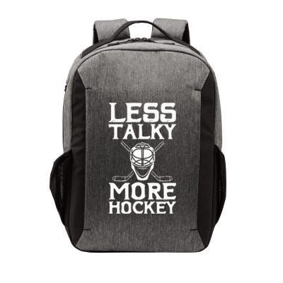 Ice Hockey Player Goalie Goalkeeper Less Talky More Hockey Vector Backpack