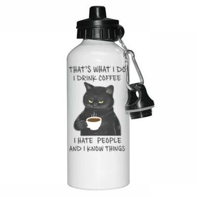 I Hate People And I Know Things Aluminum Water Bottle 