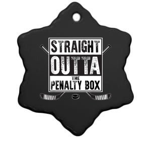 Ice Hockey Player Gift Straight Outta The Penalty Box Ceramic Star Ornament