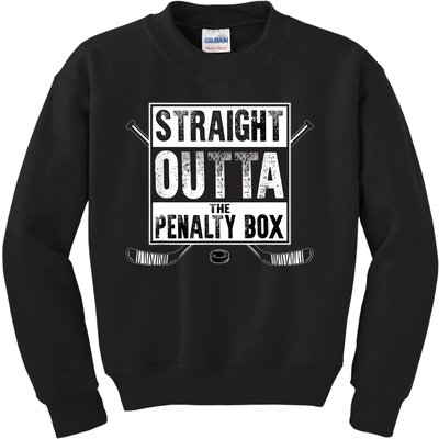 Ice Hockey Player Gift Straight Outta The Penalty Box Kids Sweatshirt