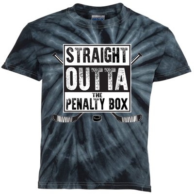 Ice Hockey Player Gift Straight Outta The Penalty Box Kids Tie-Dye T-Shirt