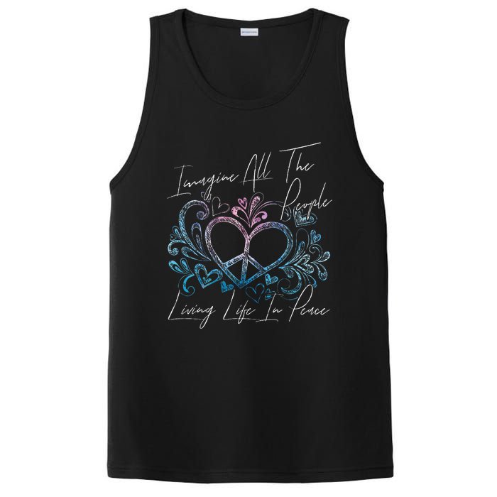 Imagine Hippie People Living Life In Peace And Love PosiCharge Competitor Tank