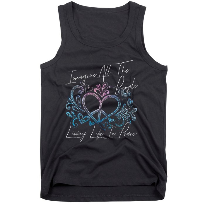 Imagine Hippie People Living Life In Peace And Love Tank Top