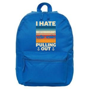 I Hate Pulling Out Retro Boating Boat Captain Gift 16 in Basic Backpack